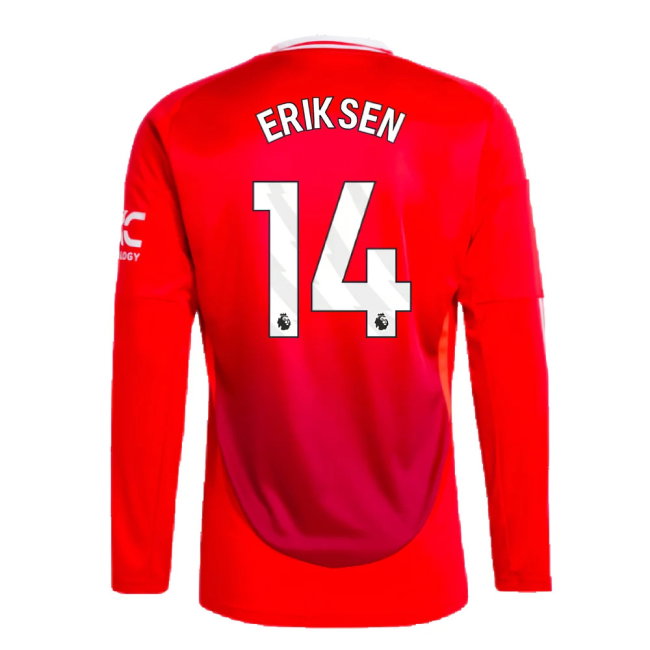 2024-2025 Man Utd Long Sleeve Home Shirt (Eriksen 14)