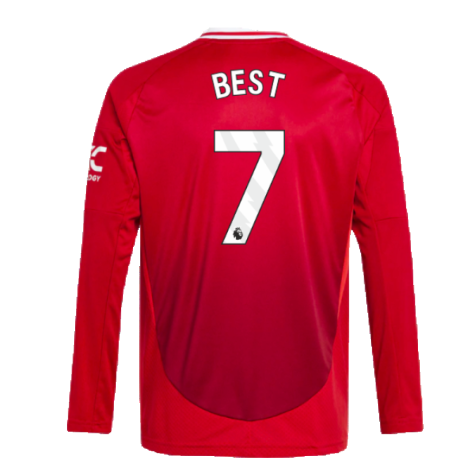 2024-2025 Man Utd Long Sleeve Home Shirt (Kids) (Best 7)
