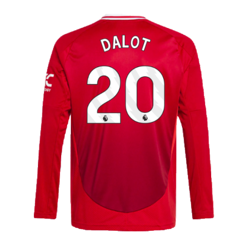 2024-2025 Man Utd Long Sleeve Home Shirt (Kids) (Dalot 20)