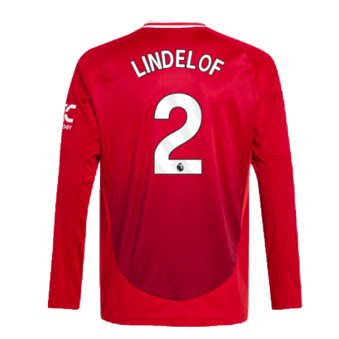 2024-2025 Man Utd Long Sleeve Home Shirt (Kids) (Lindelof 2)