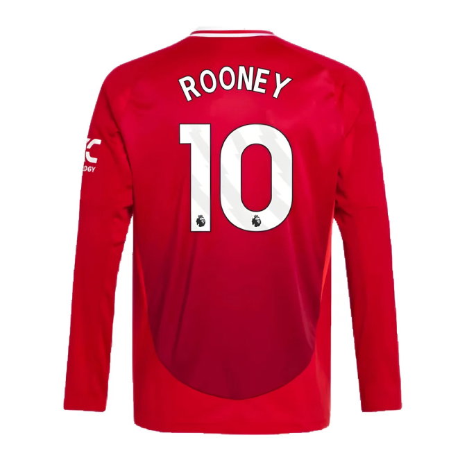 2024-2025 Man Utd Long Sleeve Home Shirt (Kids) (Rooney 10)