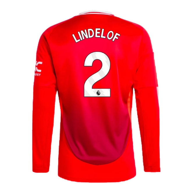2024-2025 Man Utd Long Sleeve Home Shirt (Lindelof 2)