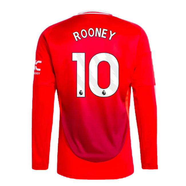 2024-2025 Man Utd Long Sleeve Home Shirt (Rooney 10)