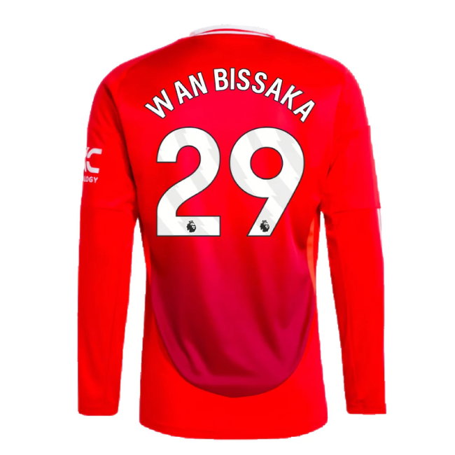 2024-2025 Man Utd Long Sleeve Home Shirt (Wan Bissaka 29)