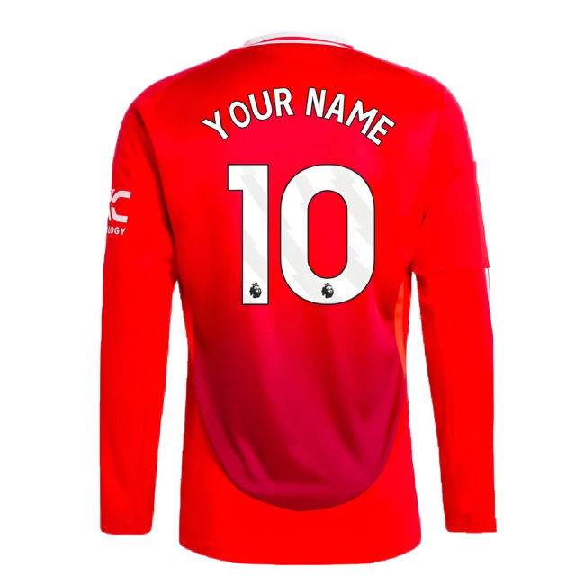 2024-2025 Man Utd Long Sleeve Home Shirt (Your Name)