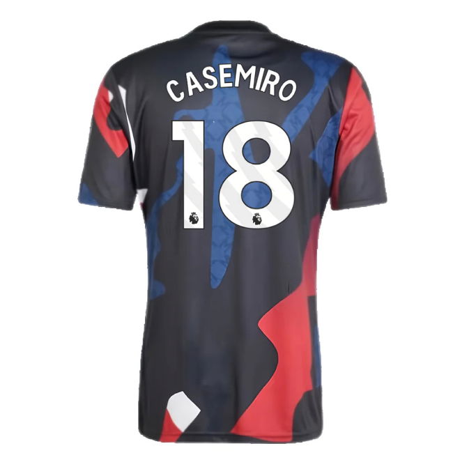 2024-2025 Man Utd Pre-Match Jersey (Black) (Casemiro 18)
