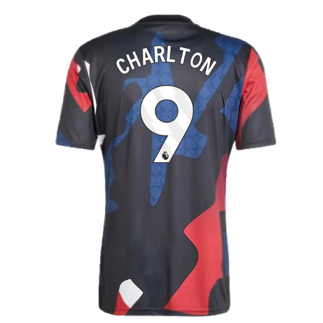 2024-2025 Man Utd Pre-Match Jersey (Black) (Charlton 9)