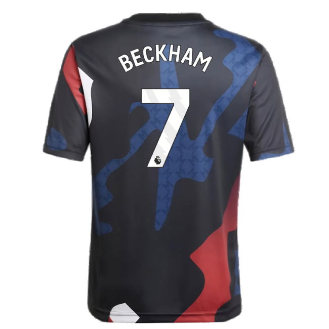 2024-2025 Man Utd Pre-Match Jersey (Black) - Kids (Beckham 7)