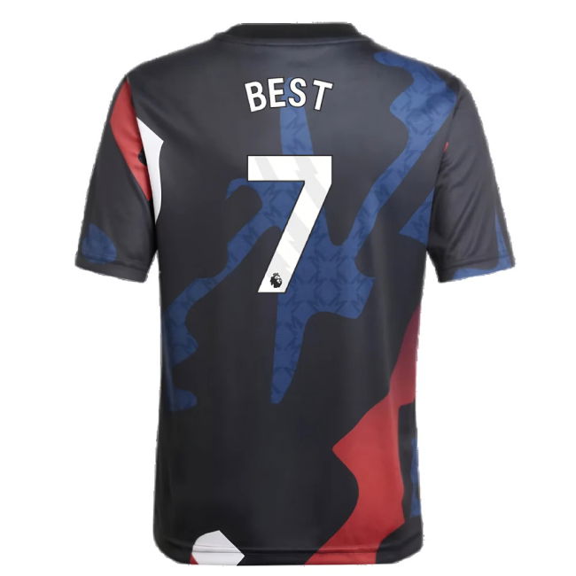 2024-2025 Man Utd Pre-Match Jersey (Black) - Kids (Best 7)