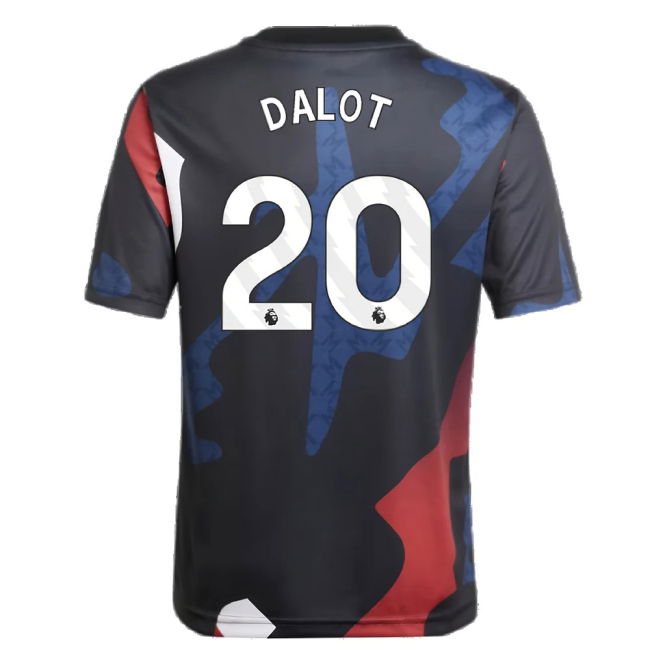 2024-2025 Man Utd Pre-Match Jersey (Black) - Kids (Dalot 20)