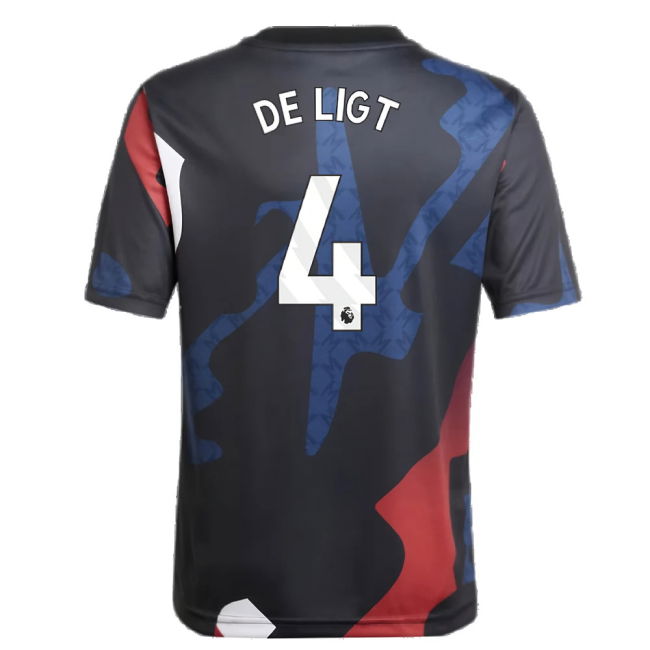 2024-2025 Man Utd Pre-Match Jersey (Black) - Kids (De Ligt 4)