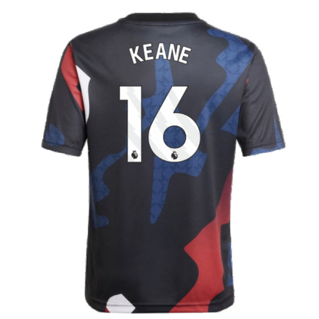 2024-2025 Man Utd Pre-Match Jersey (Black) - Kids (Keane 16)