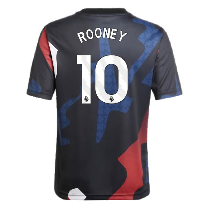 2024-2025 Man Utd Pre-Match Jersey (Black) - Kids (Rooney 10)