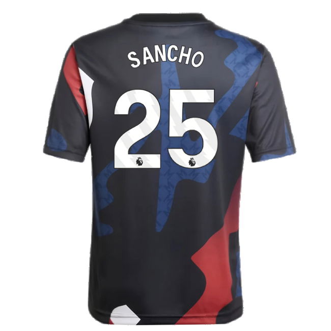 2024-2025 Man Utd Pre-Match Jersey (Black) - Kids (Sancho 25)