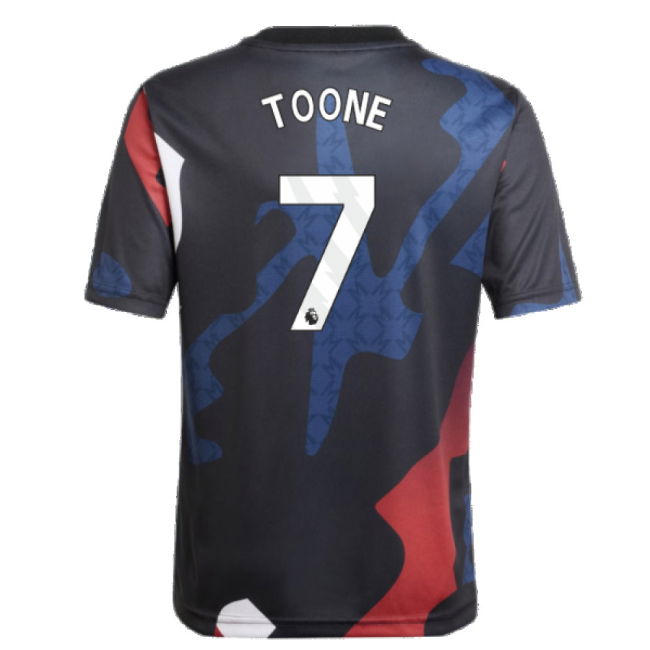 2024-2025 Man Utd Pre-Match Jersey (Black) - Kids (Toone 7)