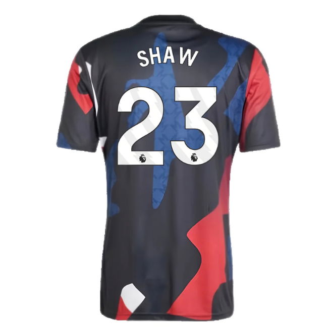 2024-2025 Man Utd Pre-Match Jersey (Black) (Shaw 23)