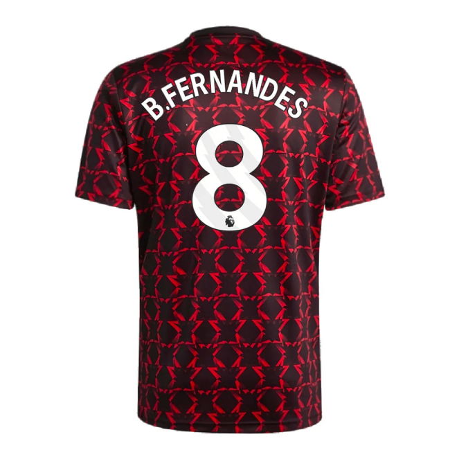 2024-2025 Man Utd Pre-Match Shirt (Black) (B.Fernandes 8)