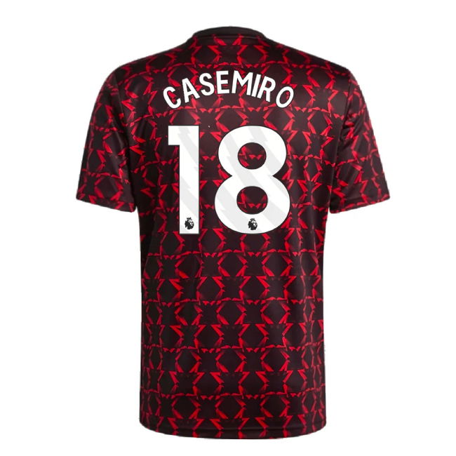 2024-2025 Man Utd Pre-Match Shirt (Black) (Casemiro 18)