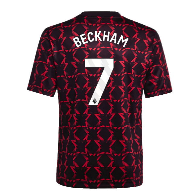 2024-2025 Man Utd Pre-Match Shirt (Black) - Kids (Beckham 7)