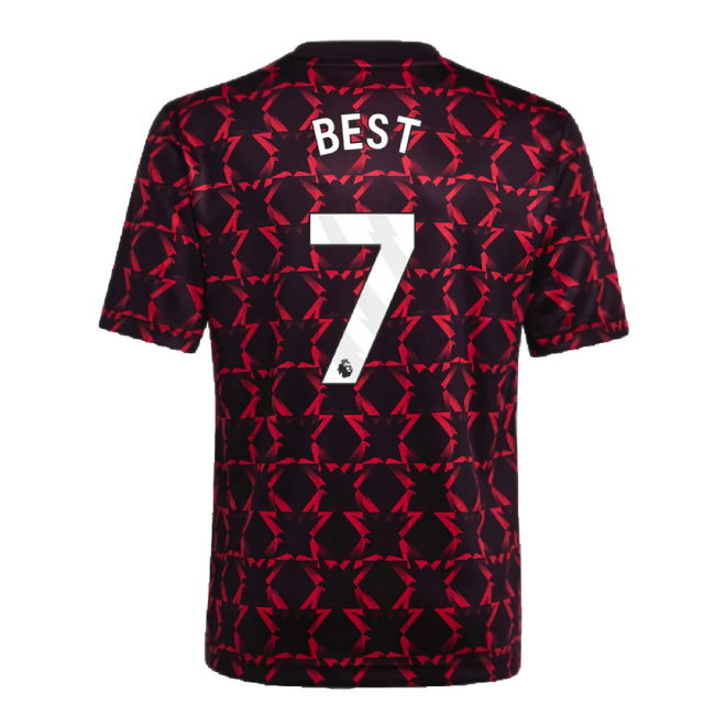 2024-2025 Man Utd Pre-Match Shirt (Black) - Kids (Best 7)