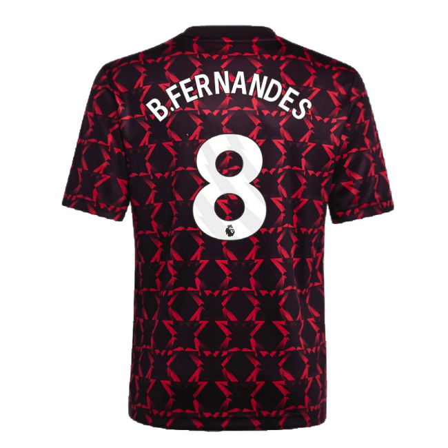2024-2025 Man Utd Pre-Match Shirt (Black) - Kids (B.Fernandes 8)