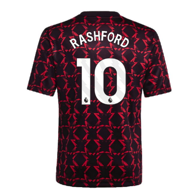 2024-2025 Man Utd Pre-Match Shirt (Black) - Kids (Rashford 10)