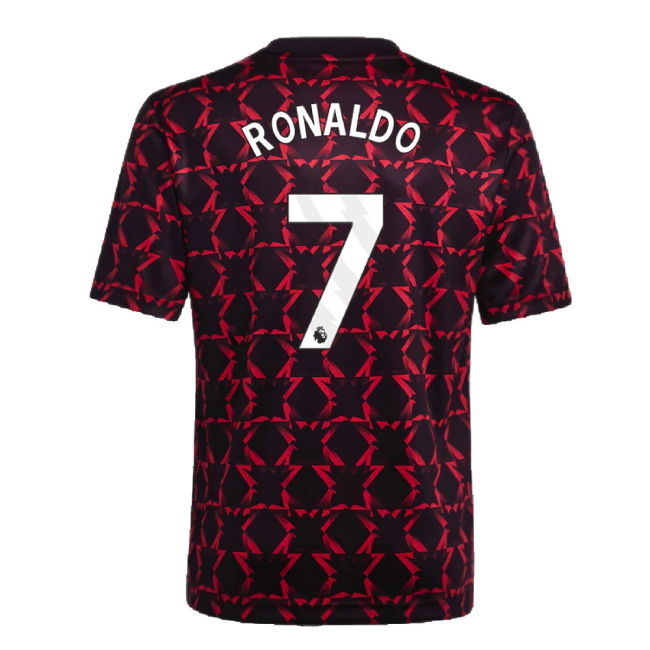 2024-2025 Man Utd Pre-Match Shirt (Black) - Kids (Ronaldo 7)