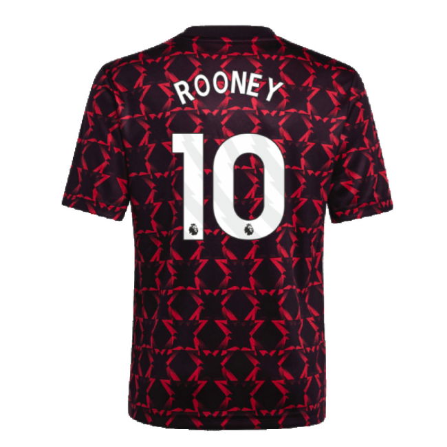 2024-2025 Man Utd Pre-Match Shirt (Black) - Kids (Rooney 10)
