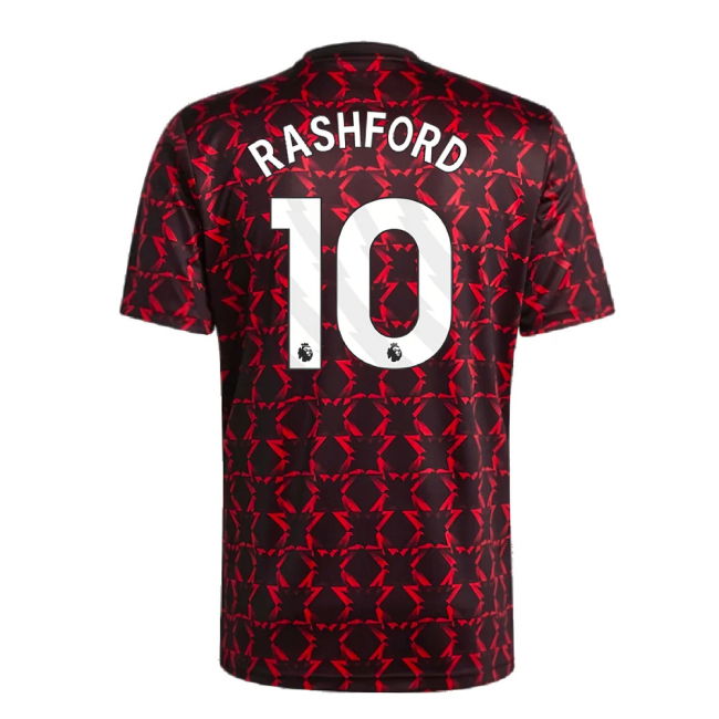 2024-2025 Man Utd Pre-Match Shirt (Black) (Rashford 10)
