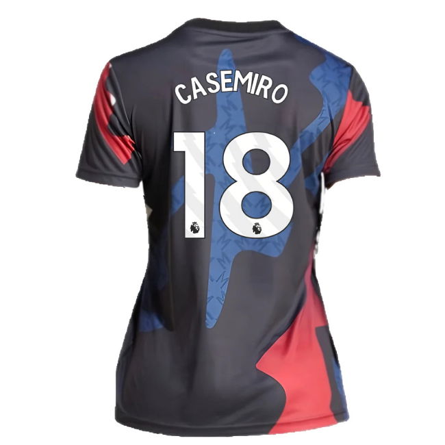 2024-2025 Man Utd Pre-Match Shirt (Black) - Womens (Casemiro 18)