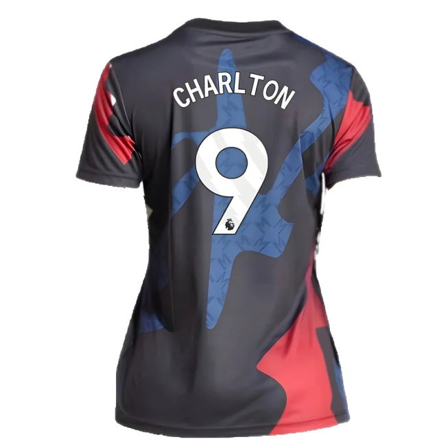 2024-2025 Man Utd Pre-Match Shirt (Black) - Womens (Charlton 9)