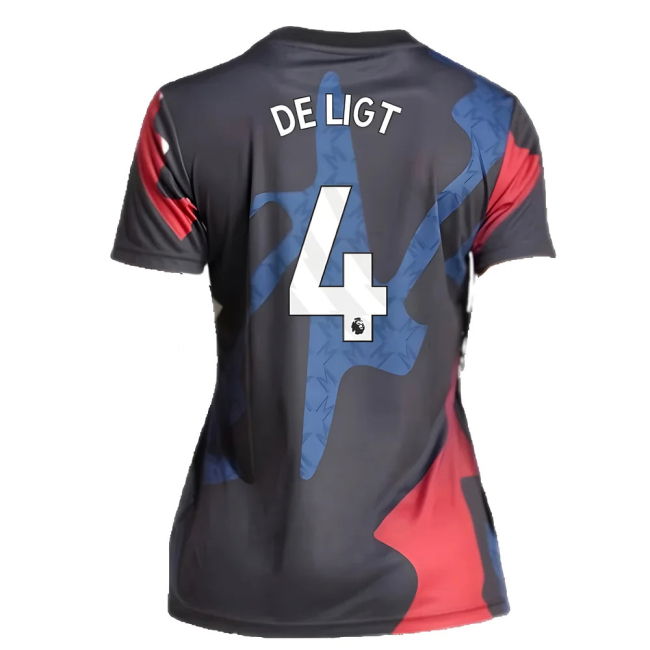 2024-2025 Man Utd Pre-Match Shirt (Black) - Womens (De Ligt 4)