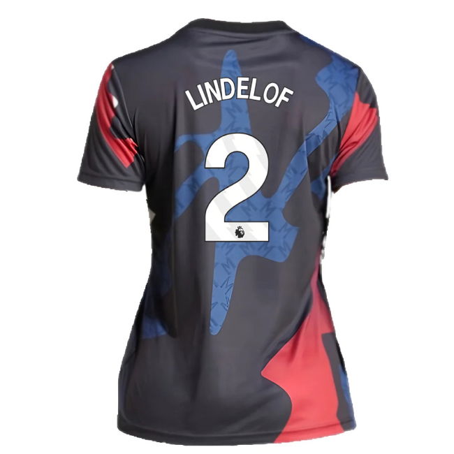 2024-2025 Man Utd Pre-Match Shirt (Black) - Womens (Lindelof 2)