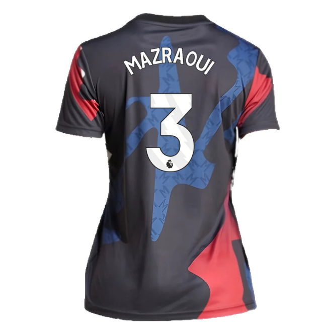 2024-2025 Man Utd Pre-Match Shirt (Black) - Womens (Mazraoui 3)