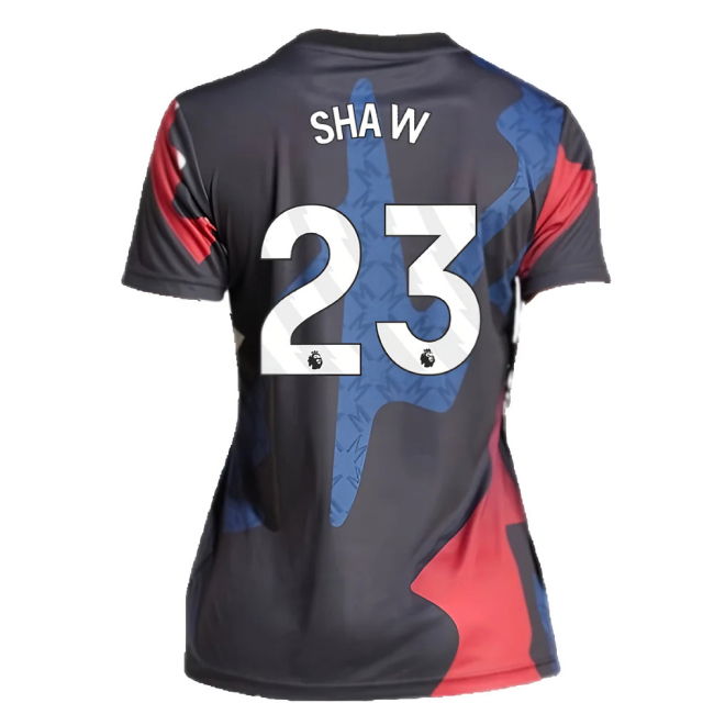 2024-2025 Man Utd Pre-Match Shirt (Black) - Womens (Shaw 23)