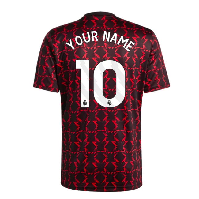2024-2025 Man Utd Pre-Match Shirt (Black) (Your Name)