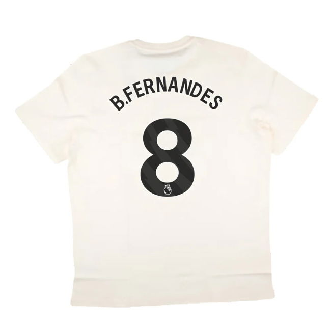 2024-2025 Man Utd SZN Graphic Tee (Cream White) (B.Fernandes 8)