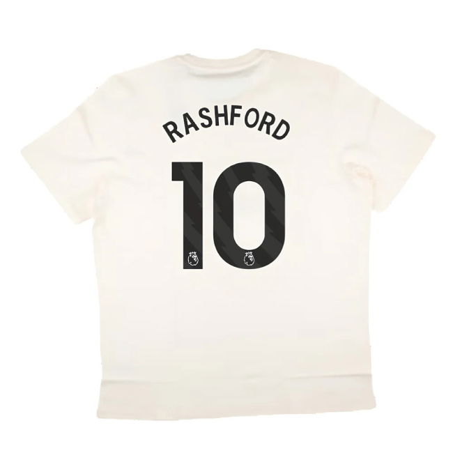 2024-2025 Man Utd SZN Graphic Tee (Cream White) (Rashford 10)