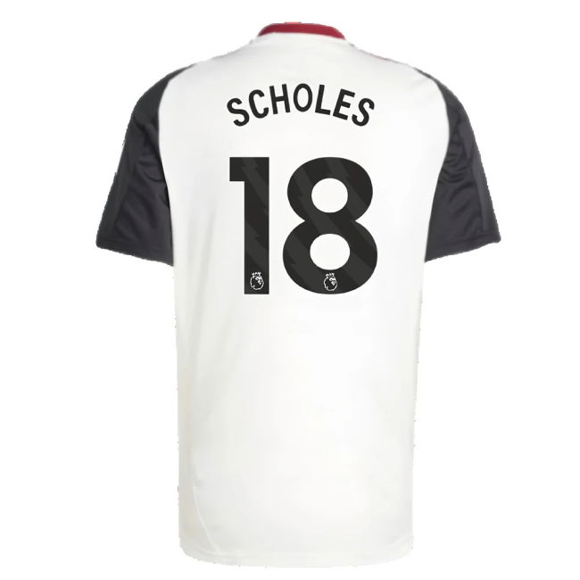2024-2025 Man Utd Training Jersey (Off White) (Scholes 18)