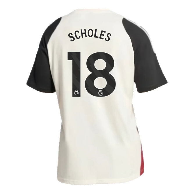 2024-2025 Man Utd Training Tee (Off White) (Scholes 18)