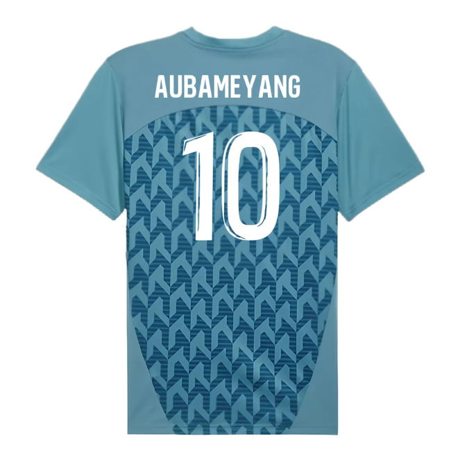 2024-2025 Marseille Pre-Match Shirt (Bold Blue) (Aubameyang 10)