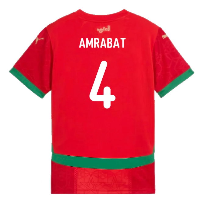 2024-2025 Morocco Home Shirt (Kids) (Amrabat 4)