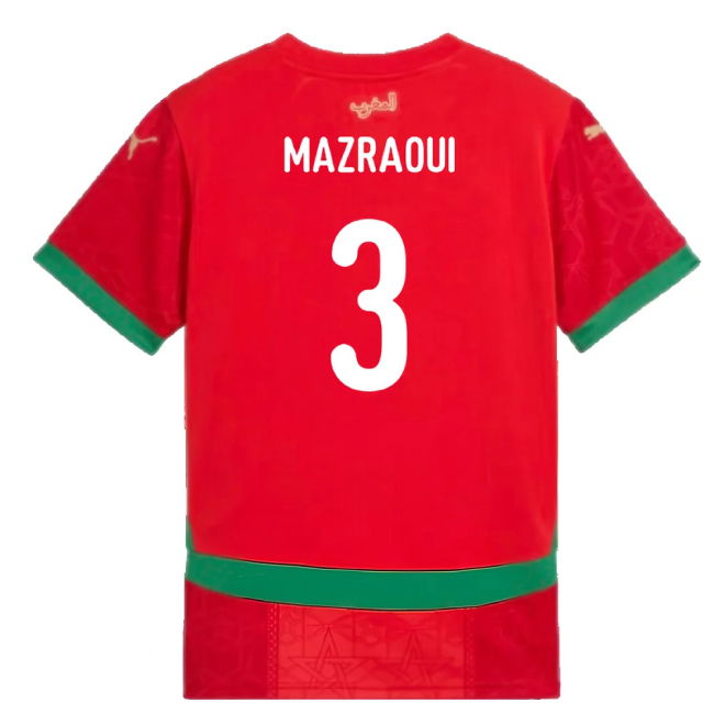 2024-2025 Morocco Home Shirt (Kids) (Mazraoui 3)