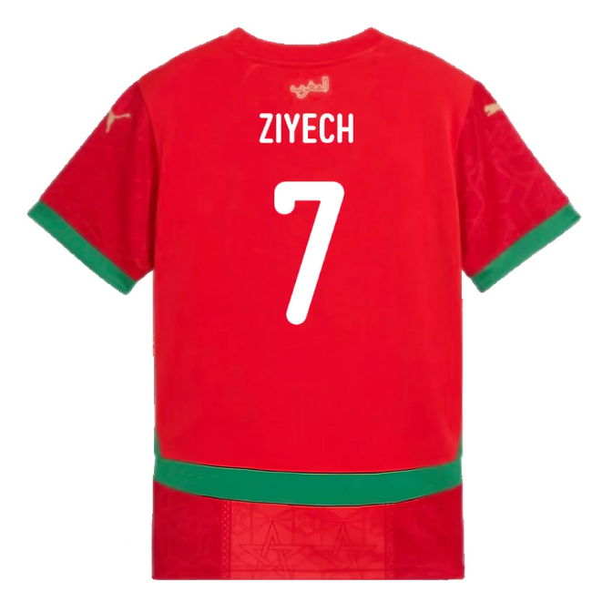 2024-2025 Morocco Home Shirt (Kids) (Ziyech 7)