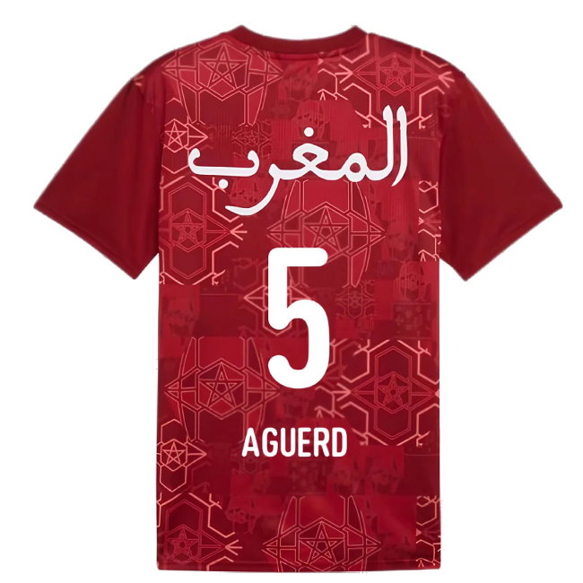 2024-2025 Morocco Prematch SS Jersey (Red) (Aguerd 5)