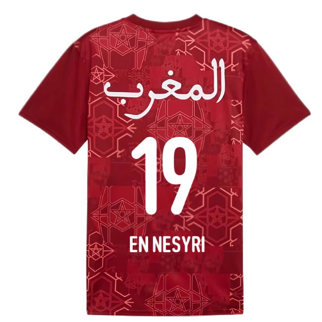 2024-2025 Morocco Prematch SS Jersey (Red) (En Nesyri 19)