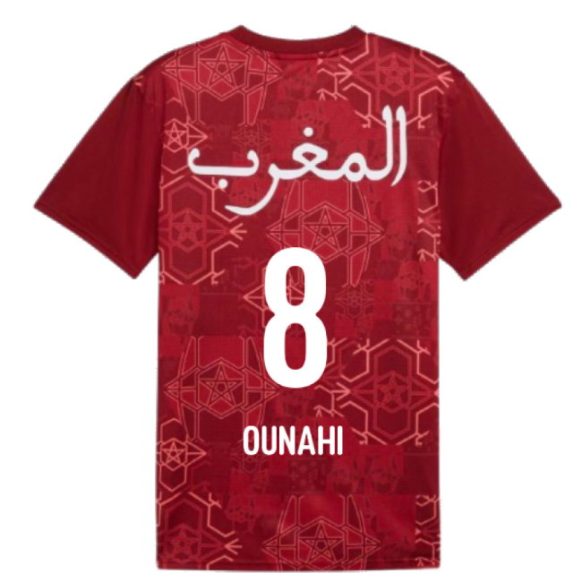 2024-2025 Morocco Prematch SS Jersey (Red) (Ounahi 8)