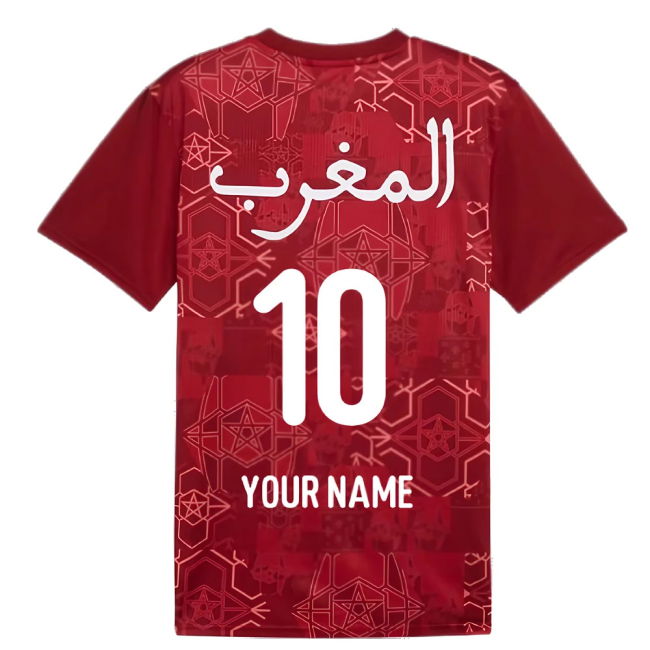 2024-2025 Morocco Prematch SS Jersey (Red) (Your Name)