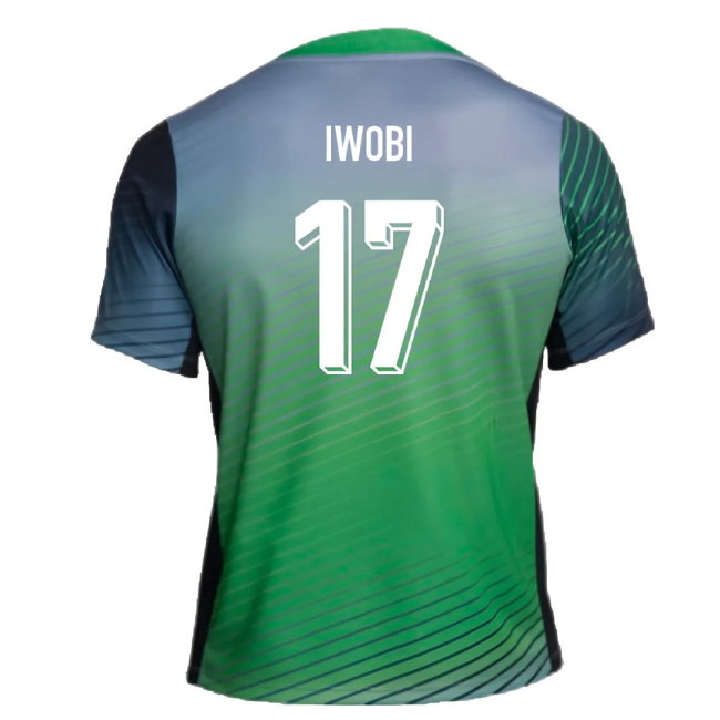 2024-2025 Nigeria Pre-Match Training Shirt (Cool Grey) (Iwobi 17)