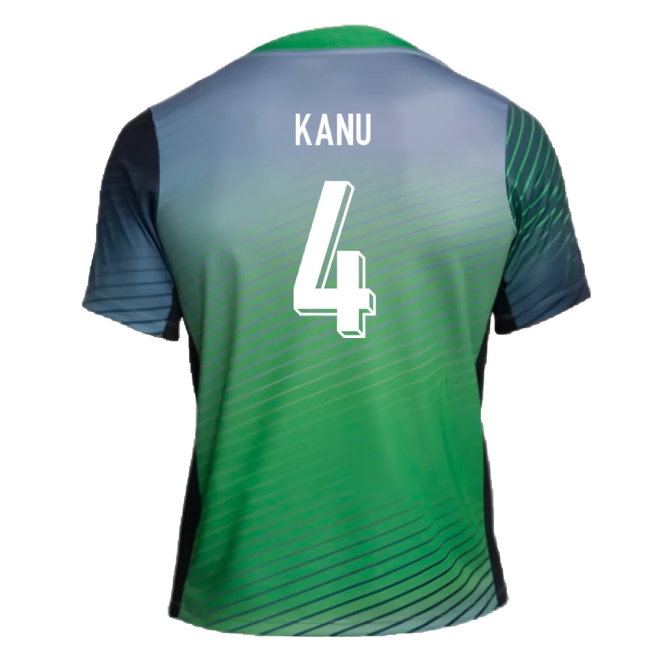 2024-2025 Nigeria Pre-Match Training Shirt (Cool Grey) (Kanu 4)